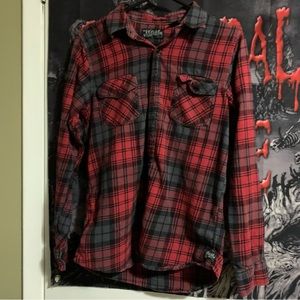 Red Plaid Button-Up Top | West49